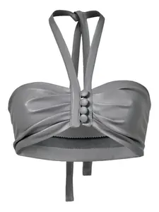 Топ с вырезом халтер Lika, серый