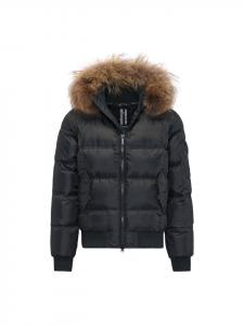 Bomboogie Пуховая куртка-бомбер черного цвета