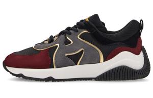 H597 Низкие спортивные кроссовки женские черные красные HOGAN