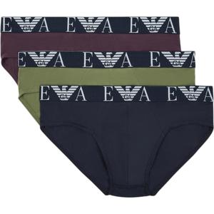 Тройка трусов с ярким логотипом-монограммой EMPORIO ARMANI, фиолетовый