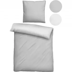 Двустороннее постельное белье Biberna «Хелена», тонкий блеск + мягкость, простота в уходе, можно использовать круглый год, молния, цвет sturmgrau