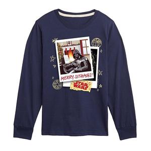 Футболка с длинным рукавом Boys 8-20 Merry Sithmas Polaroid Star Wars, Navy