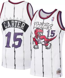 Мужская футболка Mitchell & Ness Toronto Raptors Vince Carter #15 белого цвета из твердой древесины Classics Swingman