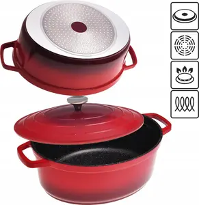 Алюминиевая кастрюля Brytfanna с крышкой, 6,0 л, индукционная, ромашка, KM-4469 Kamille