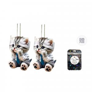 Очаровательный 3D котенок, подвеска Cat Pendant для внутреннего убранства автомобиля, подвесное украшение для машины, игрушка-амулет Handsome, черный