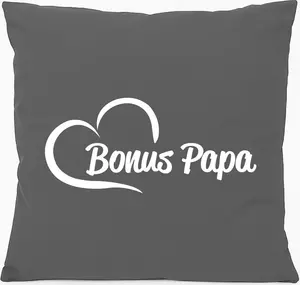 Подушка для дивана Huuraa Bonus Dad Heart Gift 40x40 см с наполнителем из серо-стального хлопка Bonus Dad Sovenir Hellweg Druckerei