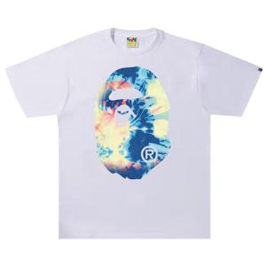 Футболка BAPE Tie Dye Big Ape Head, Белый/Многоцветный