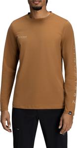 Футболка с длинным рукавом Mammut 1016-01030 Claystone PRT3 QD с логотипом, азиатский крой, мужская, футболка с длинным рукавом с логотипом QD, глиняный