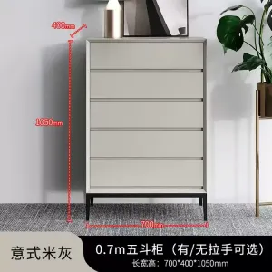 Yu Senyi Комод 70х100х140 см для гостиной и спальни из массива дерева в итальянском стиле, 5 ящиков, матовое покрытие, без ручек, готов к использованию