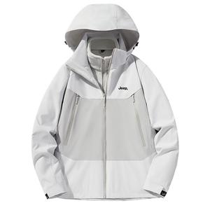 Jeep Городская куртка для путешествий и поездок унисекс, Ecru Gray (3-in-1)