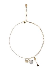 Faina Женский браслет-цепочка из золота и белого цвета