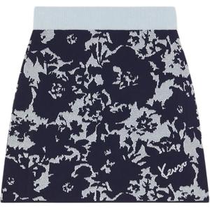 SS24 Цветочный Камуфляж Юбка Повседневная Короткая Юбка Женская Полуночно-Синий KENZO