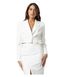 Простая укороченная куртка с длинными рукавами Kocca, белый