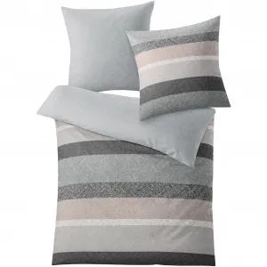 Двустороннее постельное белье Kleine Wolke «Гвен» в полоску, серо-коричневый