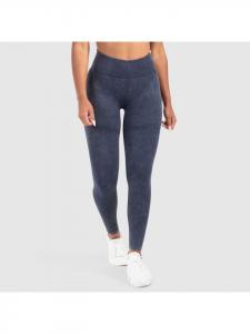 SMILODOX Бесшовные леггинсы Yune с эффектом сборки, темно-синего цвета