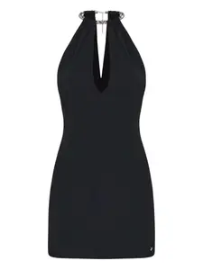 Платье мини со стразами Amiri, черный