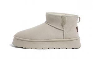 Утепленные короткие снежные ботинки для мужчин с защитой от истирания и увеличенной высотой HUANQIU, бежевый