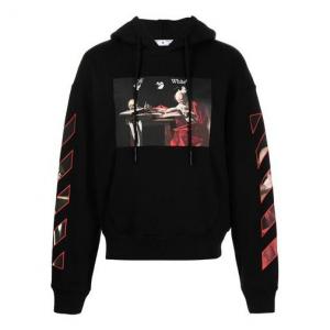Худи Off-White SS21 Caravaggio Printing Hoodie 'Black Red', черный