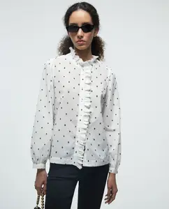 Романтичная хлопковая блузка Sfera, черный