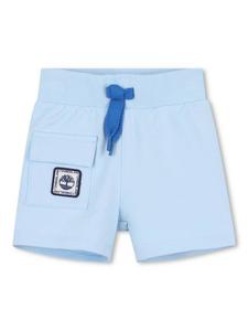 Детские хлопковые шорты с карманами-накладками и кулиской Timberland, Pale Blue