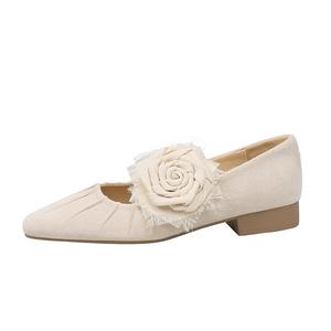 Повседневные однобортные туфли женские QITUMAUL, Apricot[Heel Height 2.5Cm]