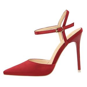 QITUMAUL Тонкие каблуки на высоком каблуке 10,5 см для женщин — бордовые, цвет Burgundy[10.5cm]