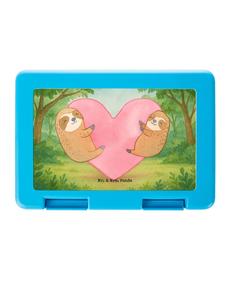 Mr. & Mrs. Panda Дизайн бенто-бокса в виде сердца с изображением ленивца, без надписей, белого цвета