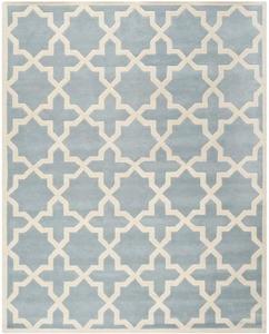 SAFAVIEH Chatham коллекция ковер, 267 x 366 см, Blue & Ivory, handmade геометрический wool, идеально для помещений с высокой проходимостью в гостиной, спальне (CHT732B)