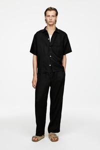 Свободные льняные брюки Arket, черный