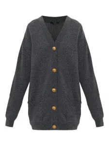 Кардиган с карманами на пуговицах Balmain, серый