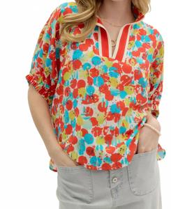 Красный пуловер с рукавами «летучая мышь» с абстрактным принтом Entro, красный