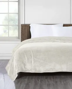 Мягкое, бархатистое плюшевое одеяло, размер Full/Queen Chalet Decor, слоновая кость