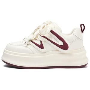 Женские кроссовки для скейтбординга с низким верхом, устойчивые к истиранию и скольжению JOSINY, Beige/Red