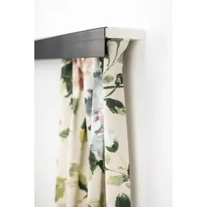 Карниз Пластиковый карниз с накладкой, однотросный, длина по Wunschmaß, потолочный монтаж, удлиняемый, простая установка, лаконичный Garesa, черный