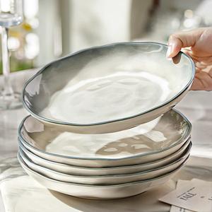 Ceramics Набор керамической посуды с подглазурным покрытием, 2 глубокие миски 11,5 см, 2 квадратные тарелки 20 см