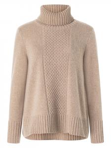 Maerz Muenchen Светло-коричневый шерстяной свитер с высоким воротником