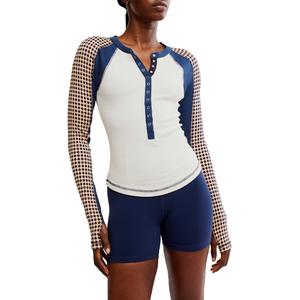 Женская футболка с длинными рукавами Kick Off Printed Layer Free People, Midnight Geo Combo