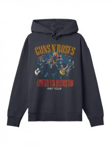 Толстовка Guns N' Roses 1987 Tour Vintage Rock в цвете грязно-черный F4NT4STIC