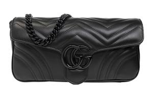 GUCCI Сумка через плечо из кожи Marmont женская черная