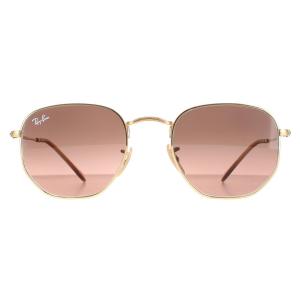 Квадратный полированный золотисто-коричневый с градиентом шестиугольный RB3548N Ray-Ban, золото