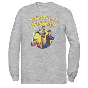 Мужская футболка «Звёздные войны: Войны клонов», групповая фотография, тройная угроза Star Wars