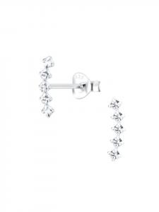 Alexander York Блестящие серьги-гвоздики из серебра 925 пробы, комплект из 2 штук