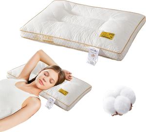 Generic Подушка перьевая мягкая хлопковая для сна на спине и боку White