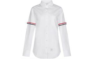 Рубашка с полосками Rwb и пуговицами THOM BROWNE, белый