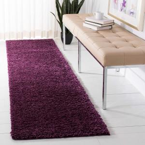 Ковер SAFAVIEH, 69 x 244 см, August Shag Collection Runner, Purple, сплошной дизайн, без линьки и простой в уходе, идеально подходит для помещений с высокой проходимостью в гостиной, спальне (AUG900W)