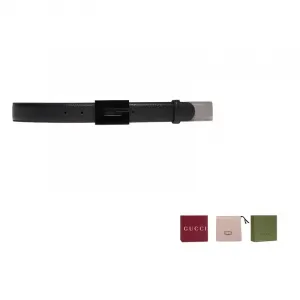 GUCCI Кожаный ремень G Series для мужчин, Black/Gray