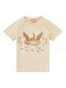 Футболка Diesel с рукавами реглан, украшенная стразами, нейтральный