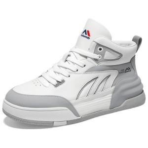 Kolumb Амортизирующие, противоскользящие и износостойкие высокие повседневные туфли для мужчин, белые, серые