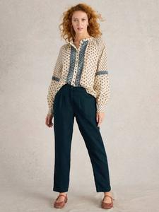 Брюки из чистого льна rowena White Stuff, темно-синий