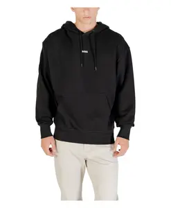Мужская толстовка с вышитым логотипом. Hugo, черный
